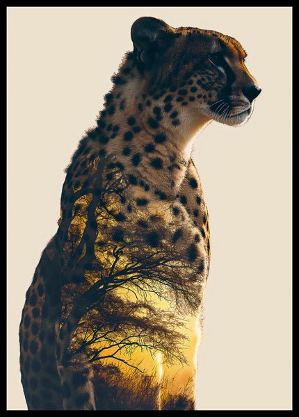 Plakat 42x59,4cm Gepard Duch Sawanny zdjęcie 2