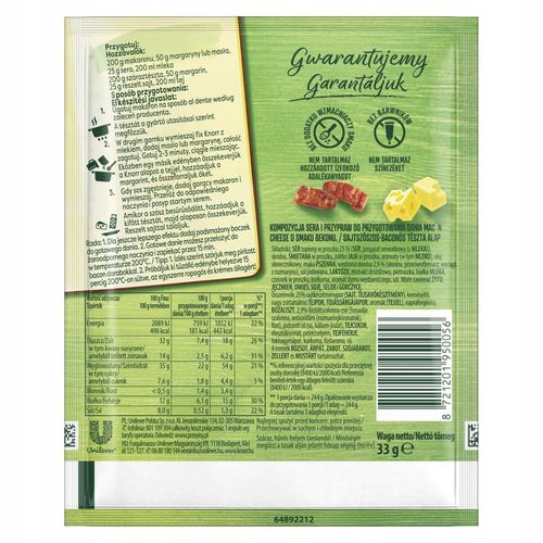 Knorr FIX MAC'N CHEESE O SMAKU BEKONU !!! serowy sos do makaronu 33G na Arena.pl