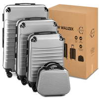 Zestaw walizek duża średnia kabinowa mała na kółkach 4w1 CONSEÉ srebrny