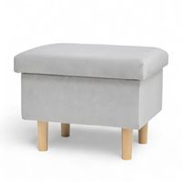 Jasny szary Podnóżek do fotela, Pufa ze schowkiem