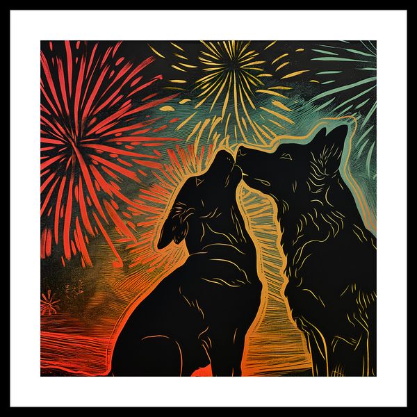 Plakat 50x50cm Psi Uścisk zdjęcie 3