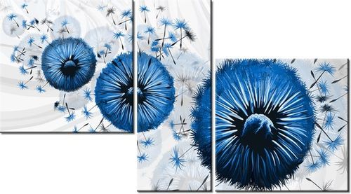 90CM 50CM 3 ELEM. OBRAZ NIEBIESKI DMUCHAWIEC 4 ŚCIENNY DRUK PŁÓTNO RAMA na Arena.pl