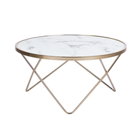 Stolik kawowy efekt marmuru biało-złoty MERIDIAN II
