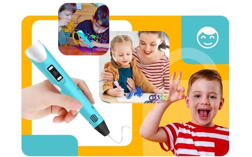DŁUGOPIS 3D DRUKARKA 3D PEN dla dzieci + 310m WKŁADY MATA SZABLONY ZESTAW na Arena.pl