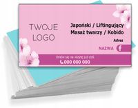Wizytówki reklamowe 100 szt różne wzory JAPOŃSKI LIFTINGUJĄCY MASAŻ KOBIDO