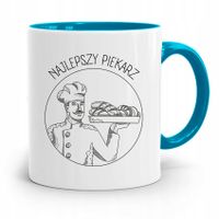 Kubek Błękitny Prezent Dla Najlepszego Piekarza Z Nadrukiem Ze Zdjęciem