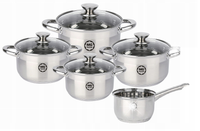 Zestaw garnków MG home Moderno 9 elementów inox