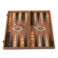 Klasyczny Backgammon Manopoulos – Replika Orzecha – Rękodzieło 38x20 cm