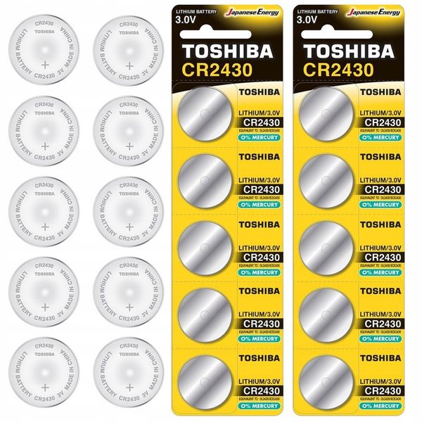 10x Bateria Litowa TOSHIBA Zegarkowa DL CR 2430 3V JAPOŃSKA zdjęcie 1