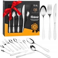 KOMPLET SZTUĆCÓW DLA 12 OSÓB 72EL PUDEŁKO ZESTAW SZTUĆCE STAL