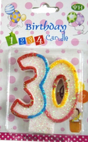 Świeczka liczba 30 na Urodziny na Tort