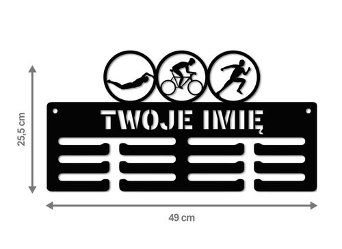 Wieszak na medale TRI twoje imię dowolny tekst 45.3 na Arena.pl