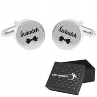 Spinki do mankietów koszuli okrągłe ŚWIADEK ślub