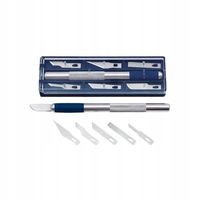 Skalpel z gumowym uchwytem + 6 różnych ostrzy Leniar nożyk