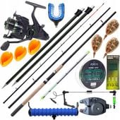 ZESTAW WĘDKARSKI NA RYBY WĘDKA FEEDER + KOŁOWROTEK MASTER FEEDER +AKCESORIA