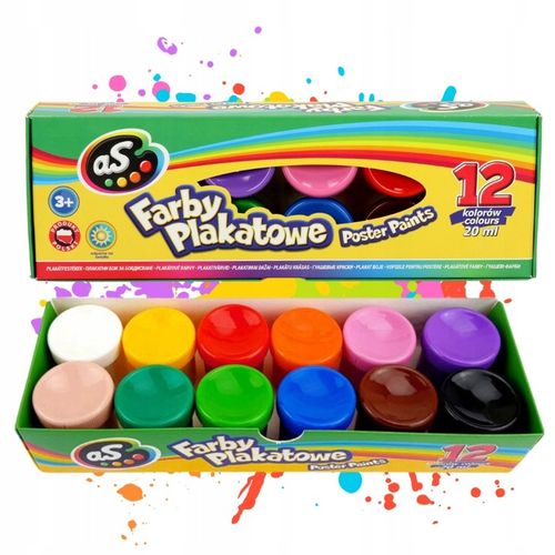 AS Farby plakatowe 12 kolorów - 20 ml na Arena.pl