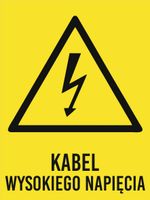 Tablica informacyjna Kabel wysokiego napięcia grawer piktogram 20x15 cm