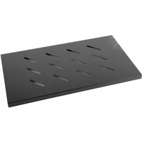 Półka do szaf 19" 600mm czarna Lanberg (1U/465x300mm udźwig do 20kg)