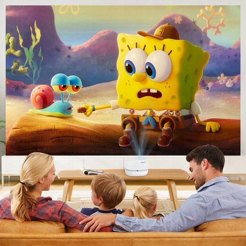 Mini projektor z WiFi - Febfoxs 7500 Lux, 100'' ekran, obsługa 1080P & 240 na Arena.pl