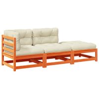 3-cz zestaw mebli ogrodowych z poduszkami, woskowy brąz, sosna