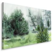 Obraz Na Płótnie Do Salonu Las We Mgle Krajobraz Abstrakcja 30cm x 20cm