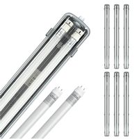 Zestaw 6x oprawa hermetyczna AQUA M 2x120 + 12x LED T8 18W neutralna