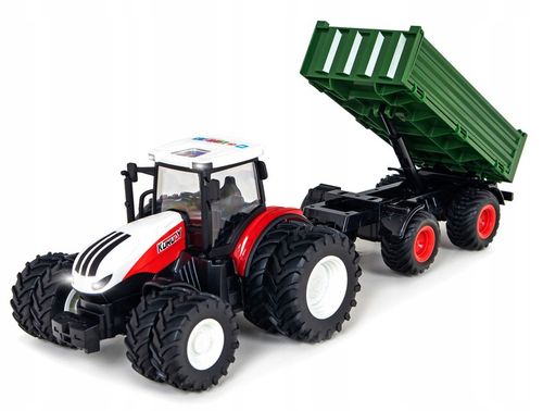 TRAKTOR Z PRZYCZEPĄ DLA DZIECI NA BATERIE PREZENT AKUMULATOR I ZABAWKA LED na Arena.pl