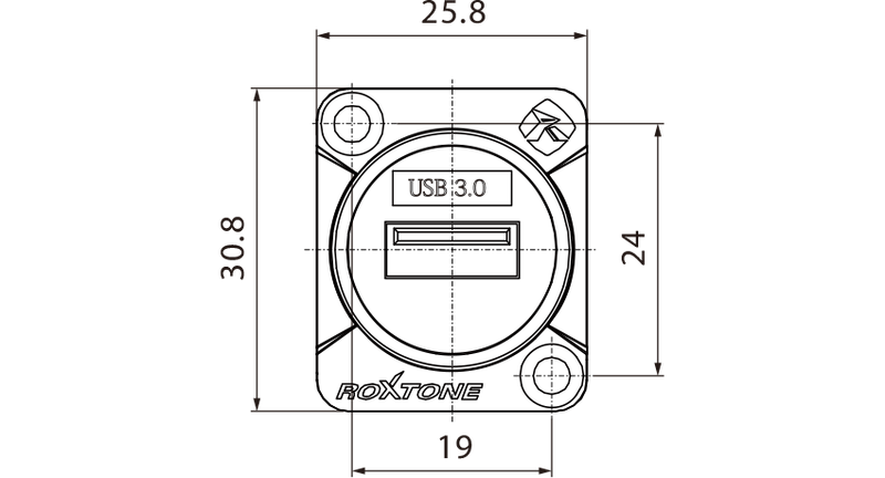 Gniazdo typu USB 3.0 RAU3D-B Roxtone panelowe zdjęcie 3