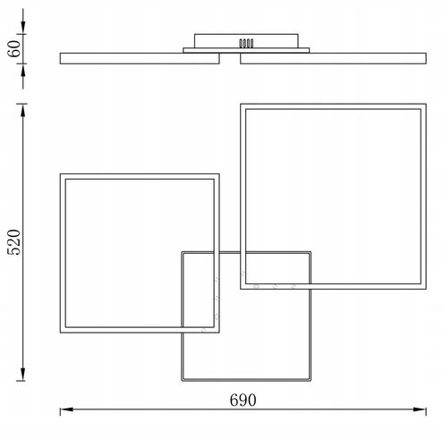 Lampa  HELSINKI II sufit kwadrat żyrandol Smart Home LED Tuya Wobako na Arena.pl