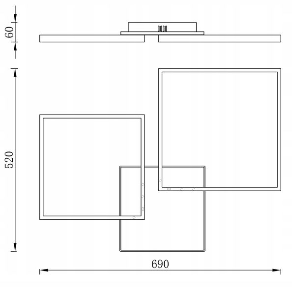 Lampa HELSINKI II sufit kwadrat żyrandol Smart Home LED Tuya Wobako zdjęcie 7