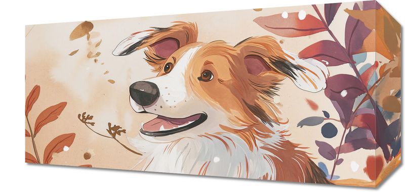 Obraz 40x20cm Collie Jesienną Porą zdjęcie 1