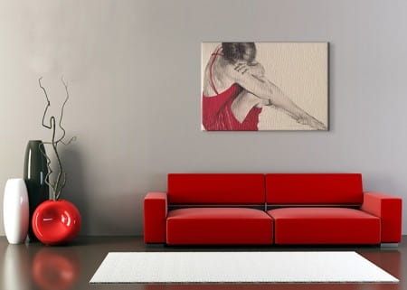 Baletnica Red III - Obraz na płótnie 80x60 cm na Arena.pl