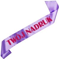 Szarfa fioletowa z Twoim nadrukiem w kolorze fuksja