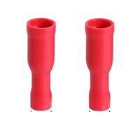 2x Konektor rurkowy żeński 4mm izolowany czerwony 16-22 AWG