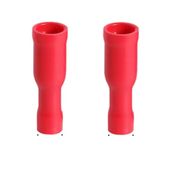 2x Konektor rurkowy żeński 4mm izolowany czerwony 16-22 AWG