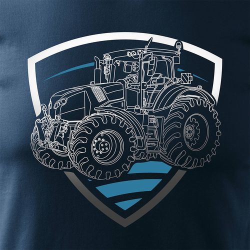 Koszulka z traktorem Claas dla rolnika męska granatowa REGULAR L na Arena.pl
