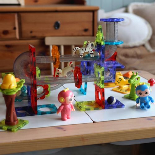 WOOPIE Klocki Magnetyczne Tor Kulkowy Zwierzęcy Raj 104 el. na Arena.pl