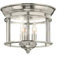 Sufitowa LAMPA industrialna HK-GENTRY-F-PN Elstead HINKLEY szklana OPRAWA plafon okrągły świecznikowy nikiel przezroczysty