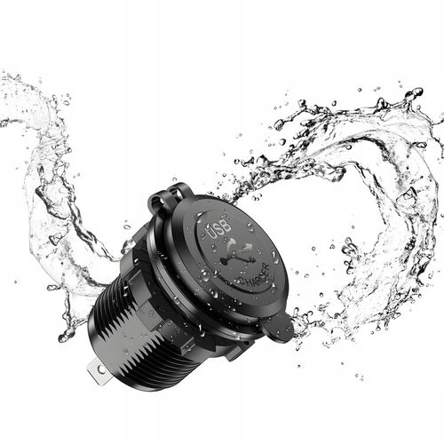 PODWÓJNA ŁADOWARKA SAMOCHODOWA GNIAZDO ZAPALNICZKI MONTAŻOWE 2x USB 5V 2.1A na Arena.pl