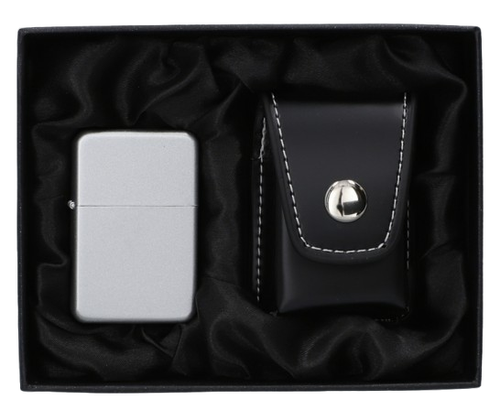 Srebrna Zapalniczka Benzynowa w Zestawie Prezentowym z Etui na Zapalniczkę na Arena.pl