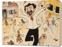 Obraz 90x70cm Chaos w Miasteczku