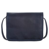VERA PELLE torebka damska skórzana listonoszka z klapą V562 granatowa