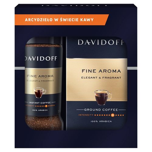 Zestaw Mix Davidoff Fine Aroma - kawa mielona 250g + rozpuszczalna 100g na Arena.pl