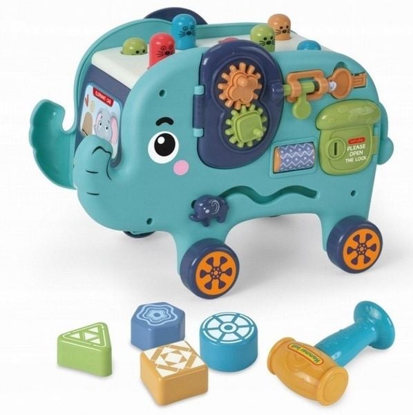 DUŻY SŁONIK UKŁADANKA EDUKACYJNA MONTESSORI WBIJAK ZABAWKA SENSORYCZNA SŁOŃ zdjęcie 4