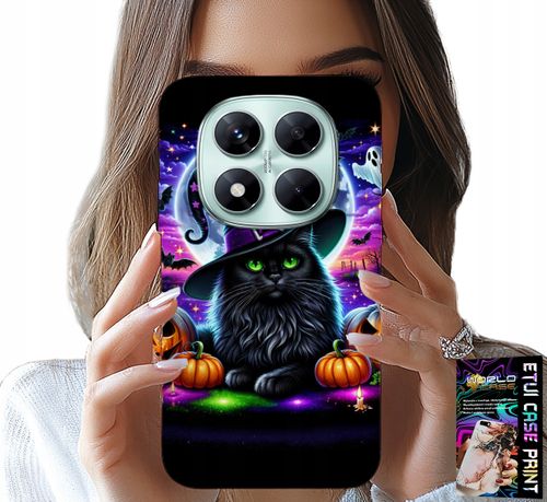 ETUI DO XIAOMI NOTE 14 PRO 5G - CZARNY KOTEK HALLOWEEN SALEM DYNIA WZORY na Arena.pl