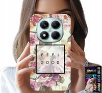 ETUI DO XIAOMI NOTE 14 PRO+ 5G - KWIATISTY WZÓR, MODNE DAMSKIE + SZKŁO