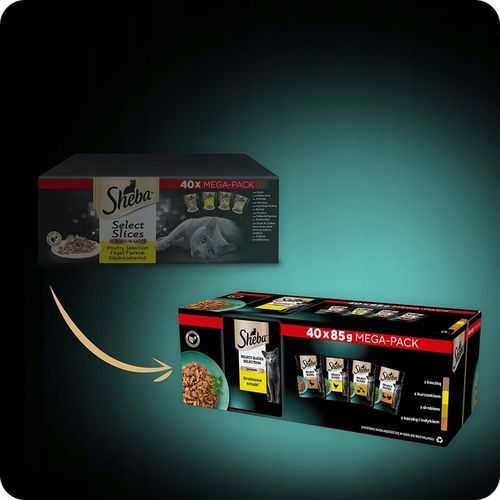 SASZETKI SHEBA SELECTION SELECT SLICES DROBIOWE SMAKI 40X85G na Arena.pl