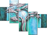 100 75CM OBRAZ 5 ELEM DRZEWO O PÓŁNOCY ŚCIENNY