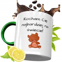 Kubek Zielony Na Walentynki Dla Zakochanych Z Nadrukiem Ze Zdjęciem