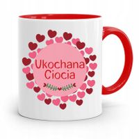 Kubek Czerwony Prezent Dla Cioci Ukochania Ciocia Z Nadrukiem Ze Zdjęciem